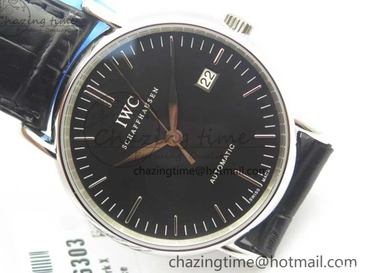 MIROTIME 0404 Portofino Automatic SS TWF 1:1 Best Edition Black Dial on Black Leather Strap A TravelReady 7199